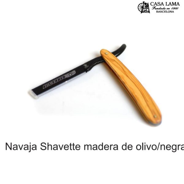 Navaja de afeitar Dovo Shavette madera de olivo/negra
