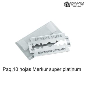 Paquete 10 hojas para afeitar Merkur super platinum