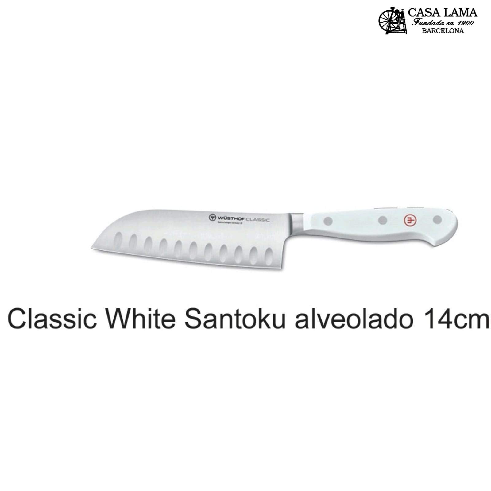 Cuchillo Wüsthof Classic White Santoku alveolado 14 cm