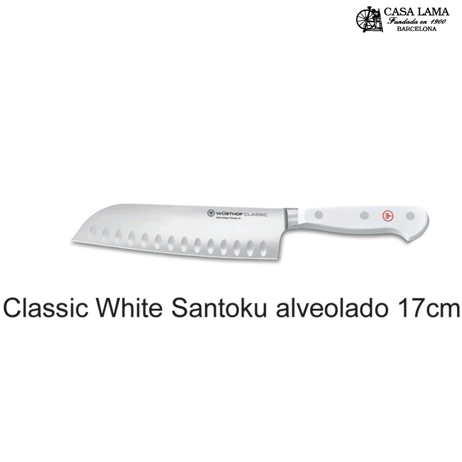 Cuchillo Wüsthof Classic White Santoku alveolado 17 cm