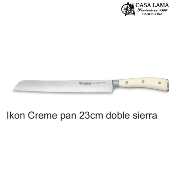 Cuchillo Wüsthof Classic Ikon Creme Pan doble sierra 23 cm