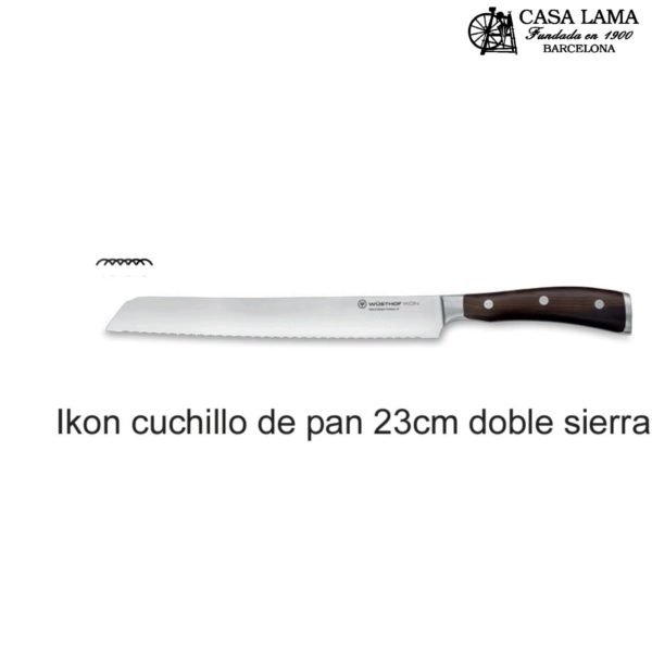 Cuchillo Wüsthof Ikon Pan doble sierra 23 cm